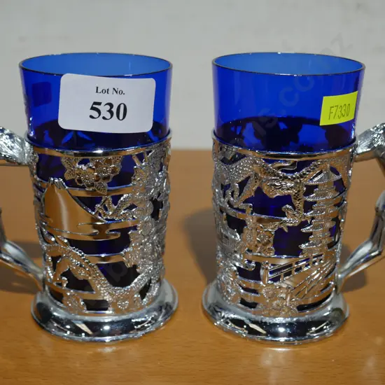 Pair oriental mugs