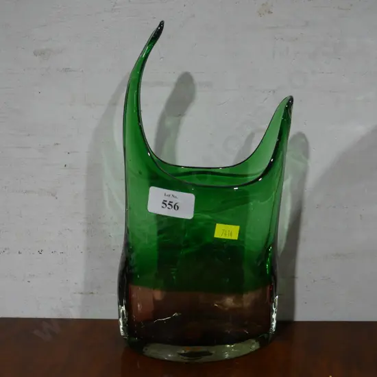 Green glass vase