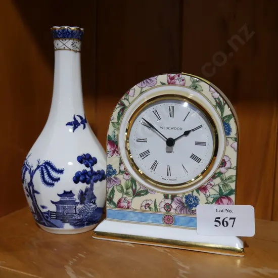 Clock and vase