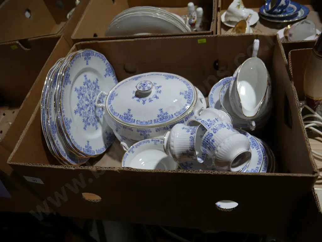 2 boxes blue and white dinnerware, epware Image 1++