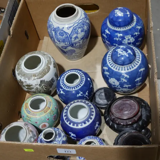 Assorted ginger jars