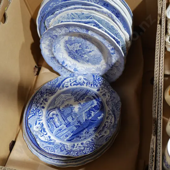Blue and white plates