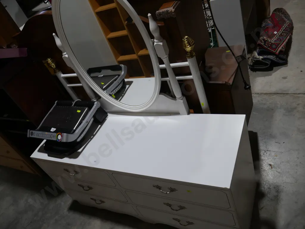 Mirror back dresser and single headboard Image 1++