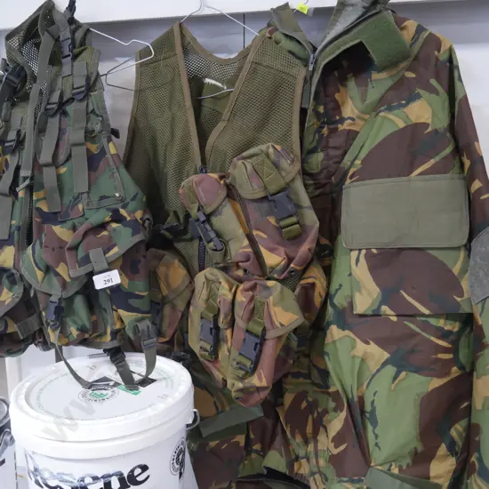 2 camo vests and jacket