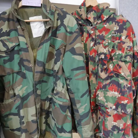 Two camo jackets one with broken zip
