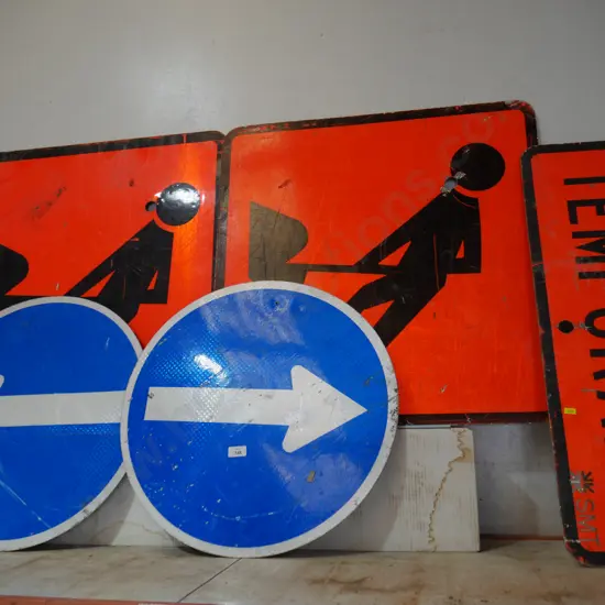 Road works signs