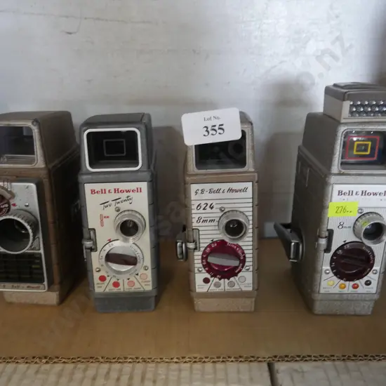 4 old movie cameras
