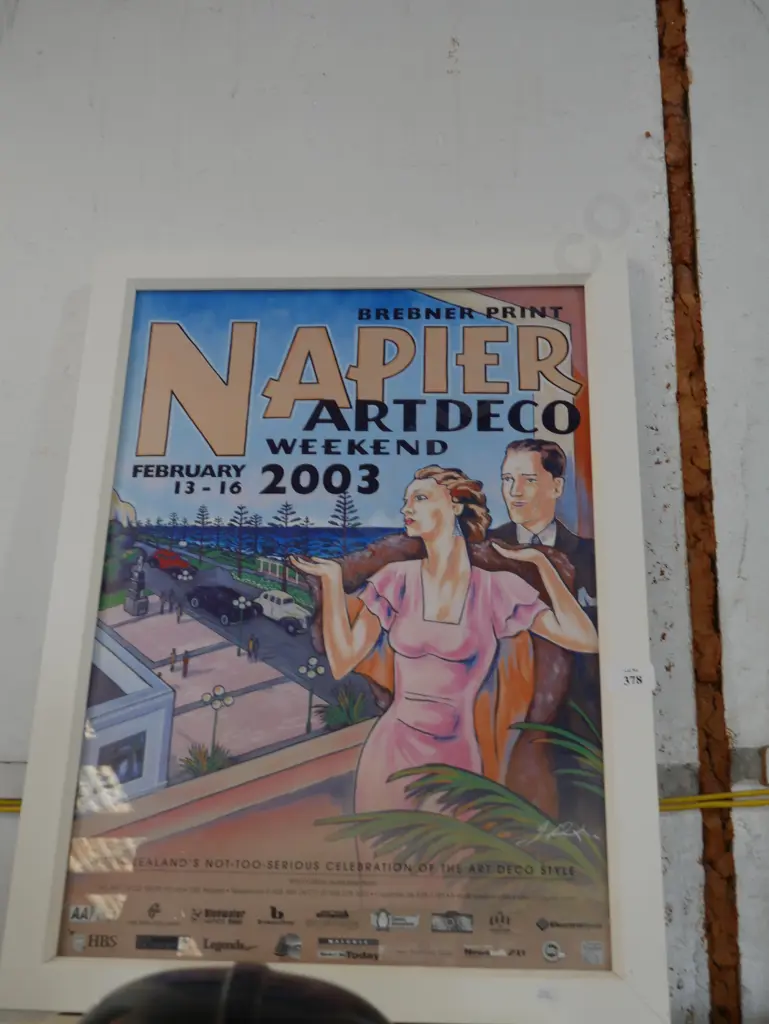 Napier Artdeco weekend 2003 framed poster Image 1++