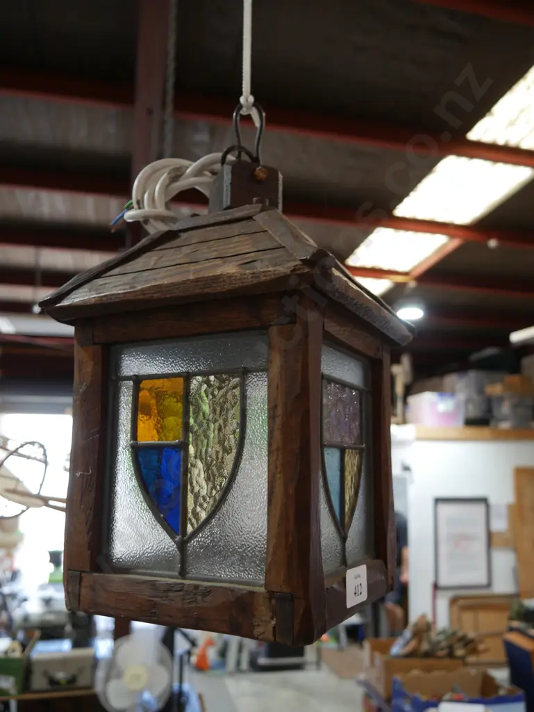 Leadlight hanging light Image 1++