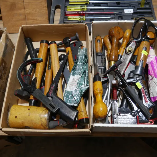 Assorted screwdrivers, scissors etc