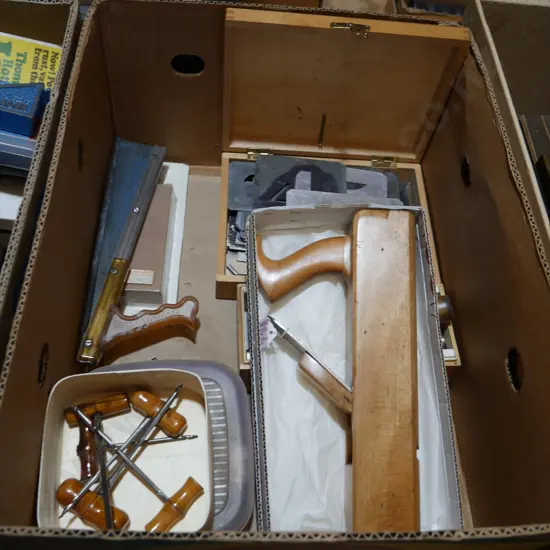 Metal numbers, wood plane etc