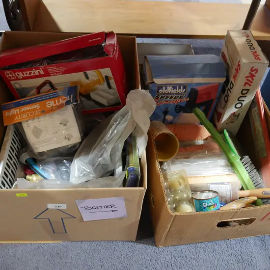 Two boxes of workshop sundries