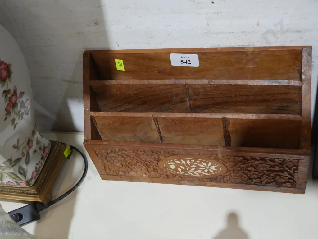 Wooden desk letter rack Image 1++