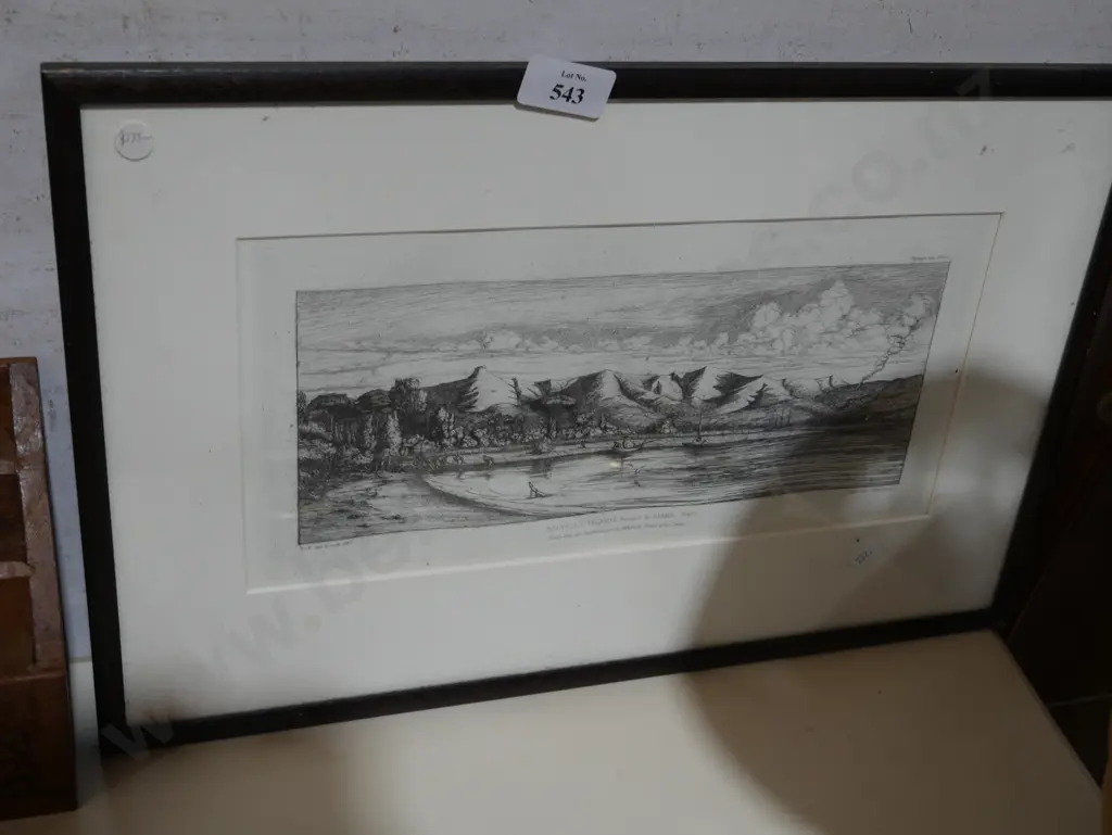Framed etching of Akaroa by Charles Meryon Image 1++