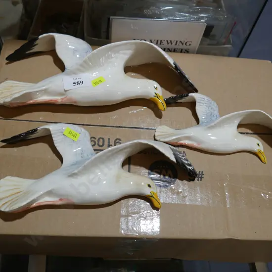 Set of three Beswick seagulls