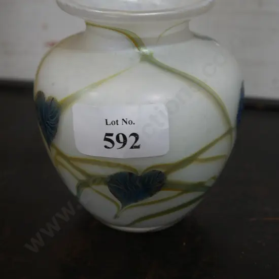 Glass vase signed