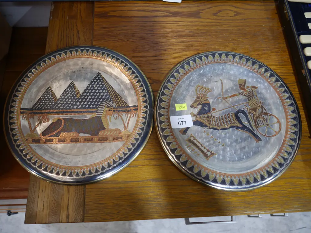 2 egyptian hanging plates Image 1++