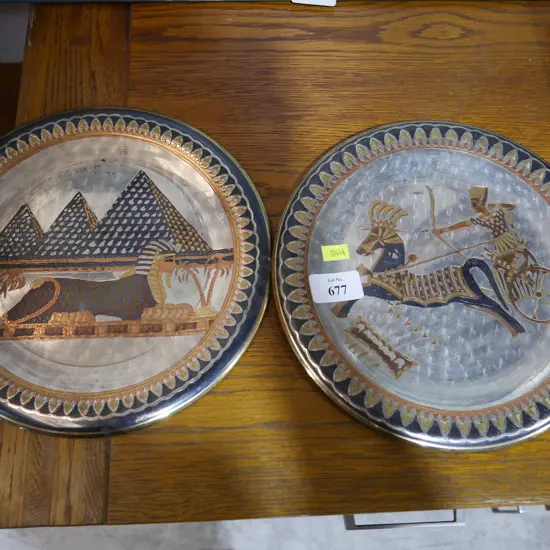 2 egyptian hanging plates