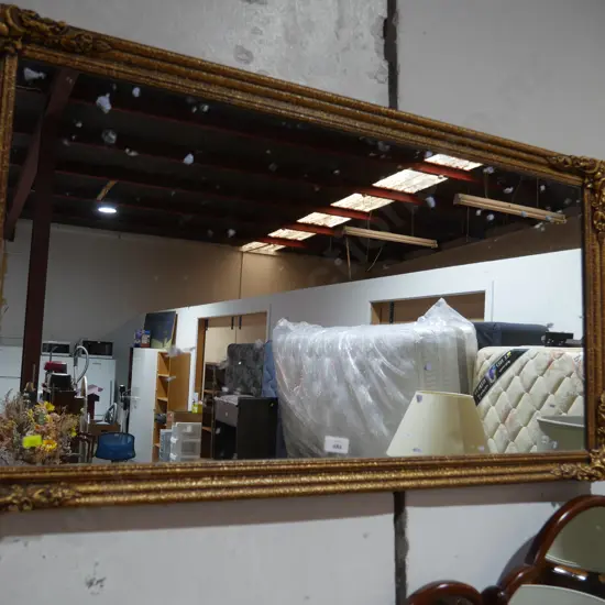Rectangular gilt frame wall mirror