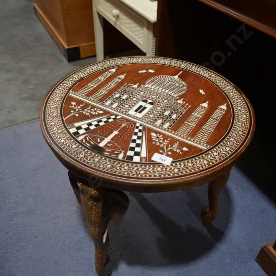 Inlaid Taj Mahal side table