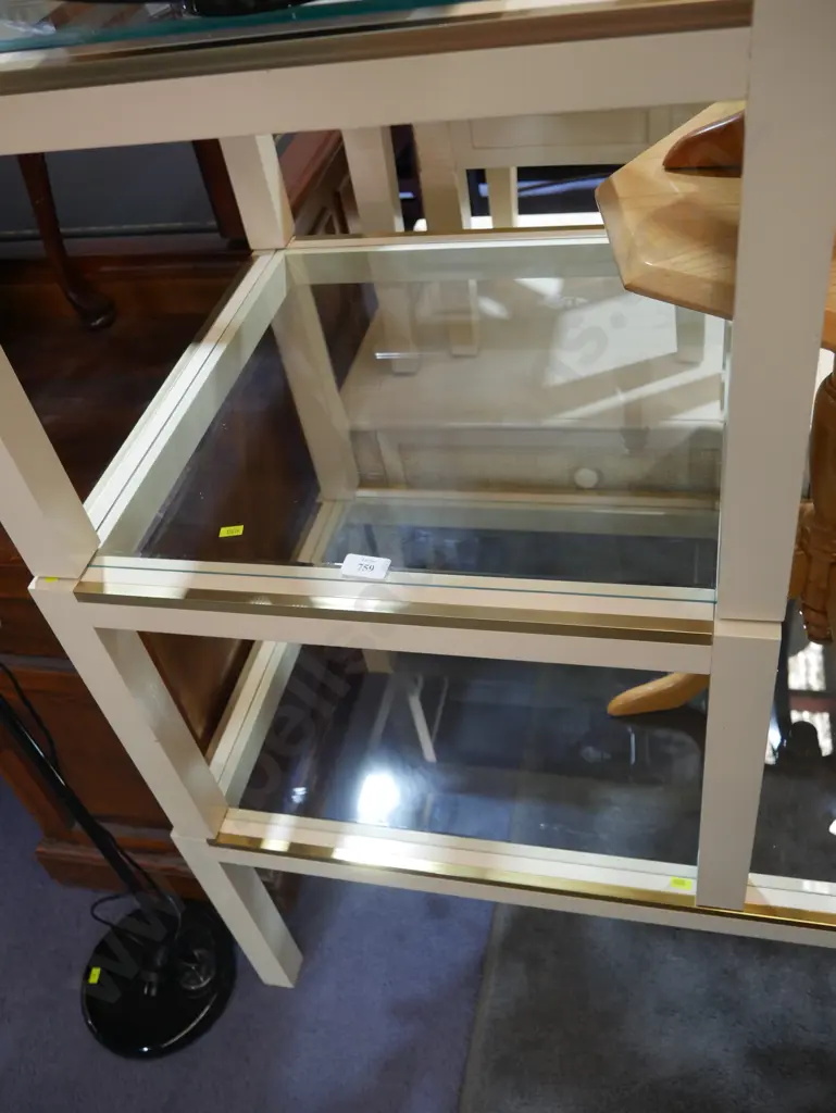 Matching glass top coffee table and 2 side tables Image 1++