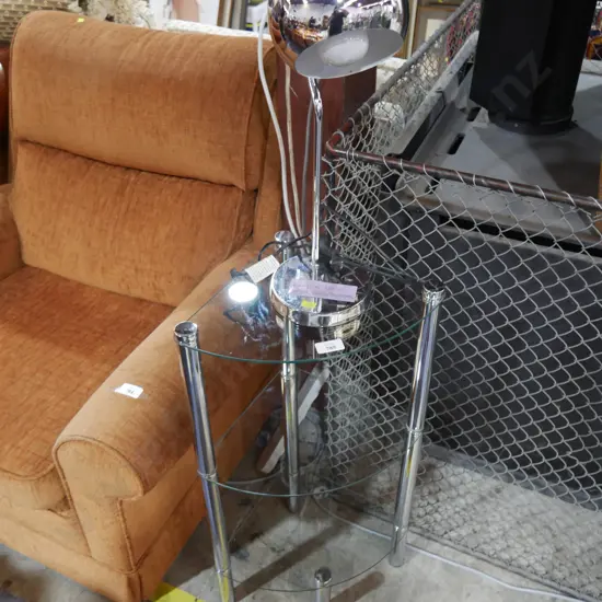 Lamp and corner shelf