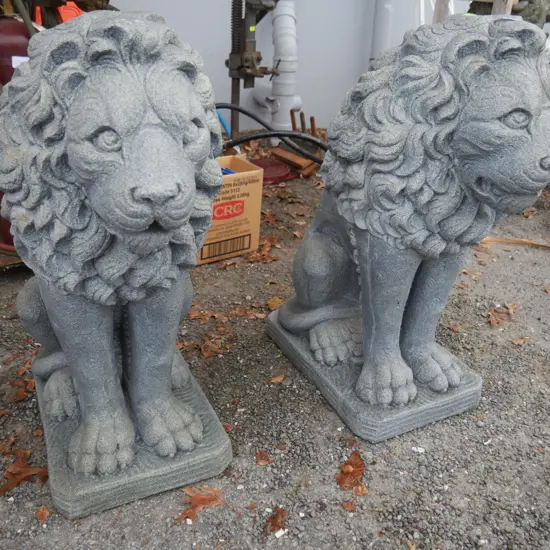 Pair of lion statues
