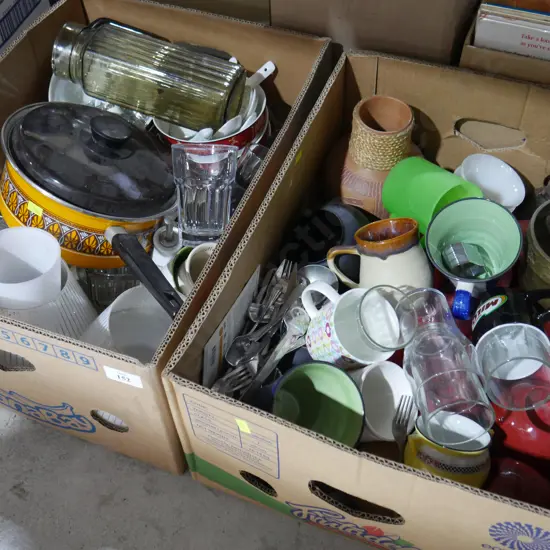 2 boxes kitchenware etc