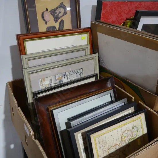 Quantity of framed artwork