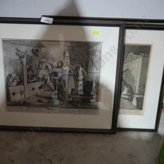 4 framed etchings