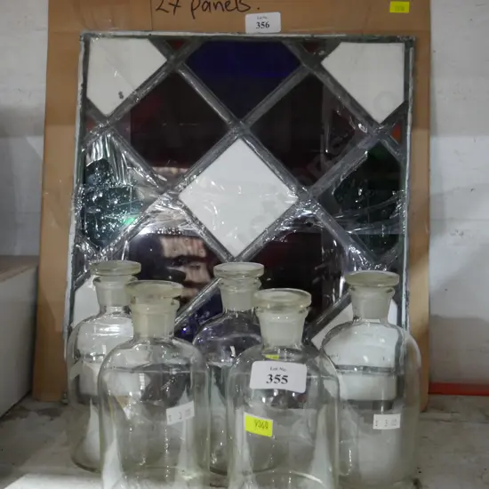 2 stained glass and tile panels