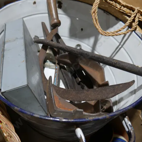 Shoe last, sickle etc