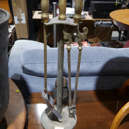 Brass fireside set