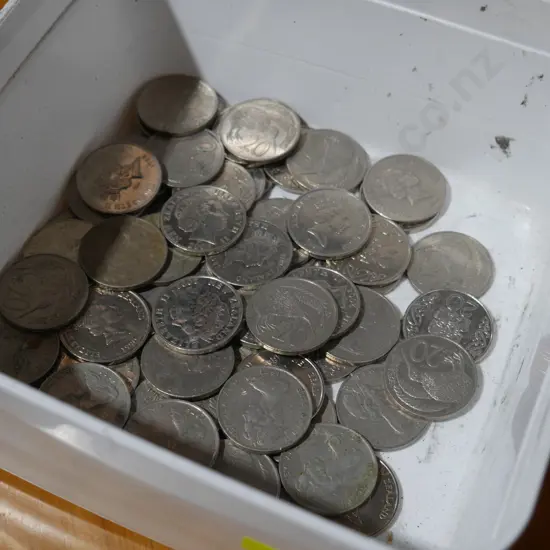 NZ pennies , 20 cent coins