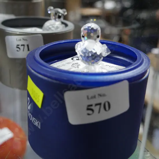 Cased Swarovski crystal duckling