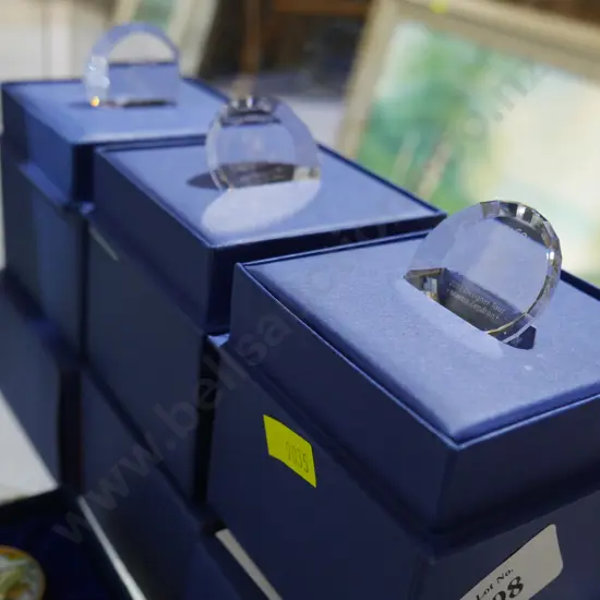 3 cased Swarovski crystals