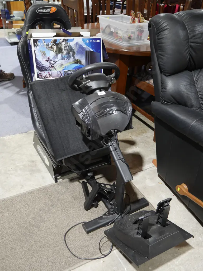 PlayStation 4 pro, driving simulator seat and other play station accessories Image 1++