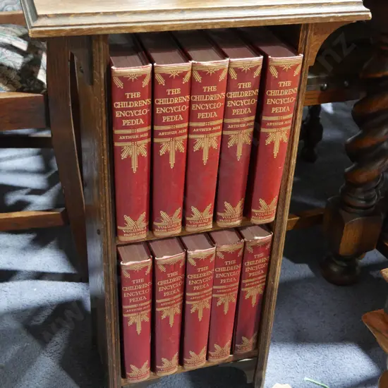 The children's encyclopaedia and bookcase