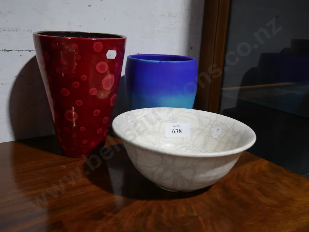 2 Danny Moorwood vases and bowl Image 1++