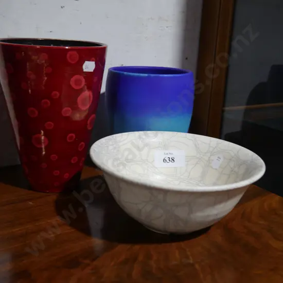 2 Danny Moorwood vases and bowl