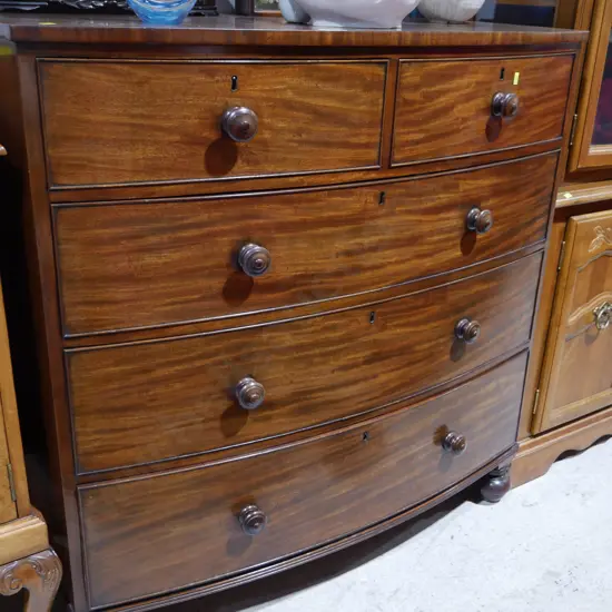 Victorian bow front chest