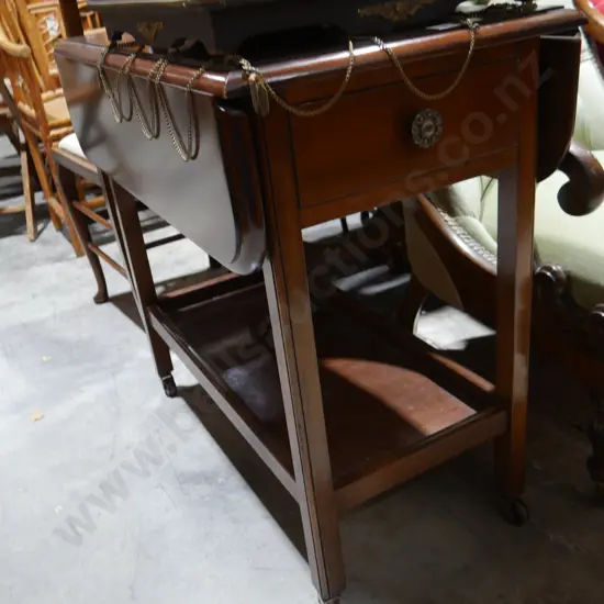 Drop side tea trolley