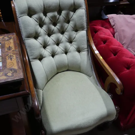 Victorian deep buttoned arm chair