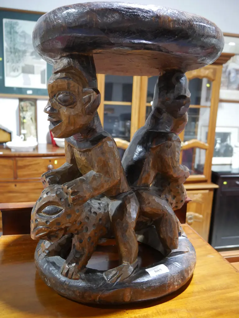 Babanki carved stool Image 1++