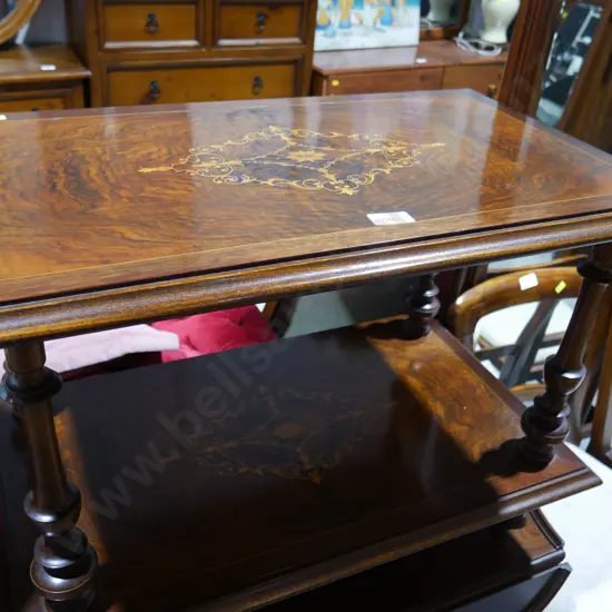 2 teir inlaid side table
