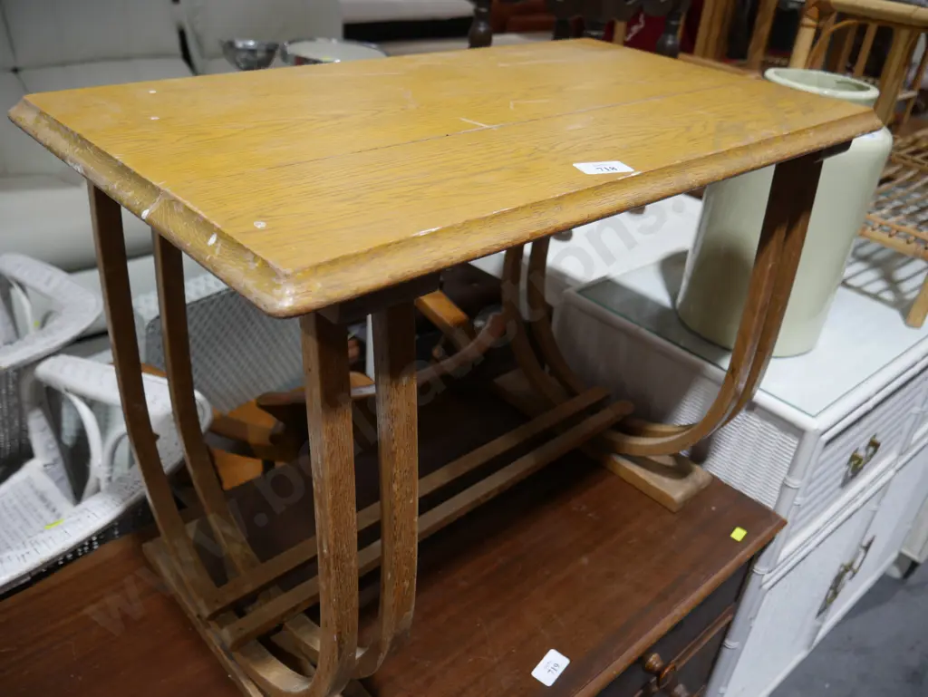 oak hooped leg side table Image 1++