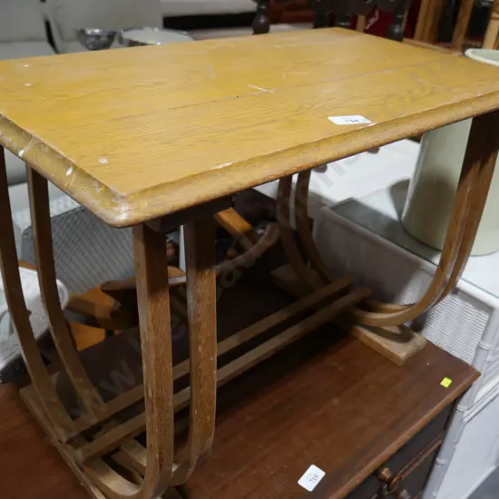 oak hooped leg side table