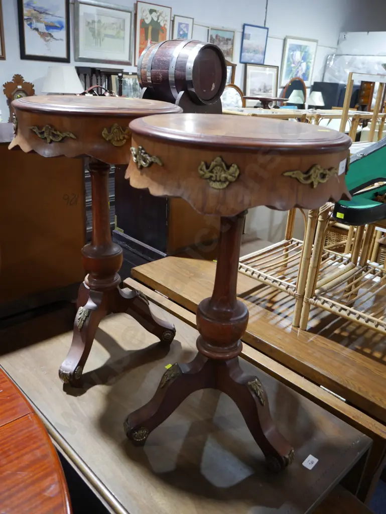 Pair of drum shape wine tables Image 1++