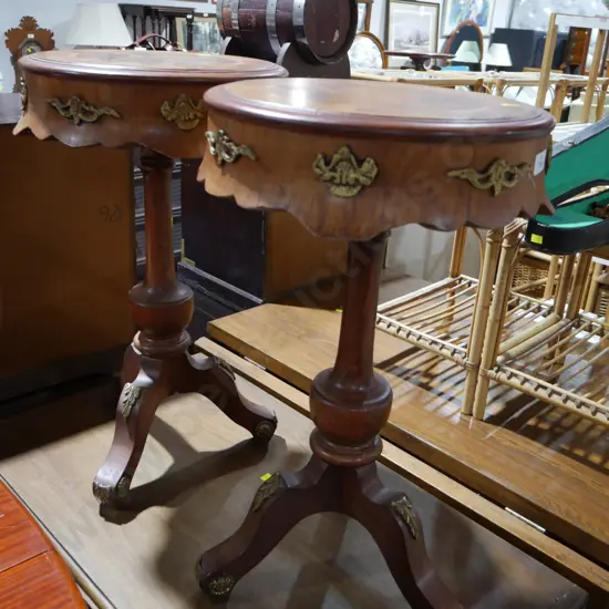 Pair of drum shape wine tables