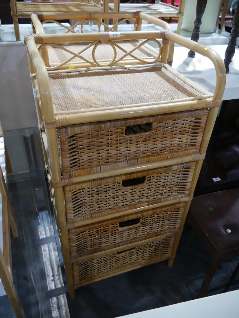 Pair of cane drawers Image 1++